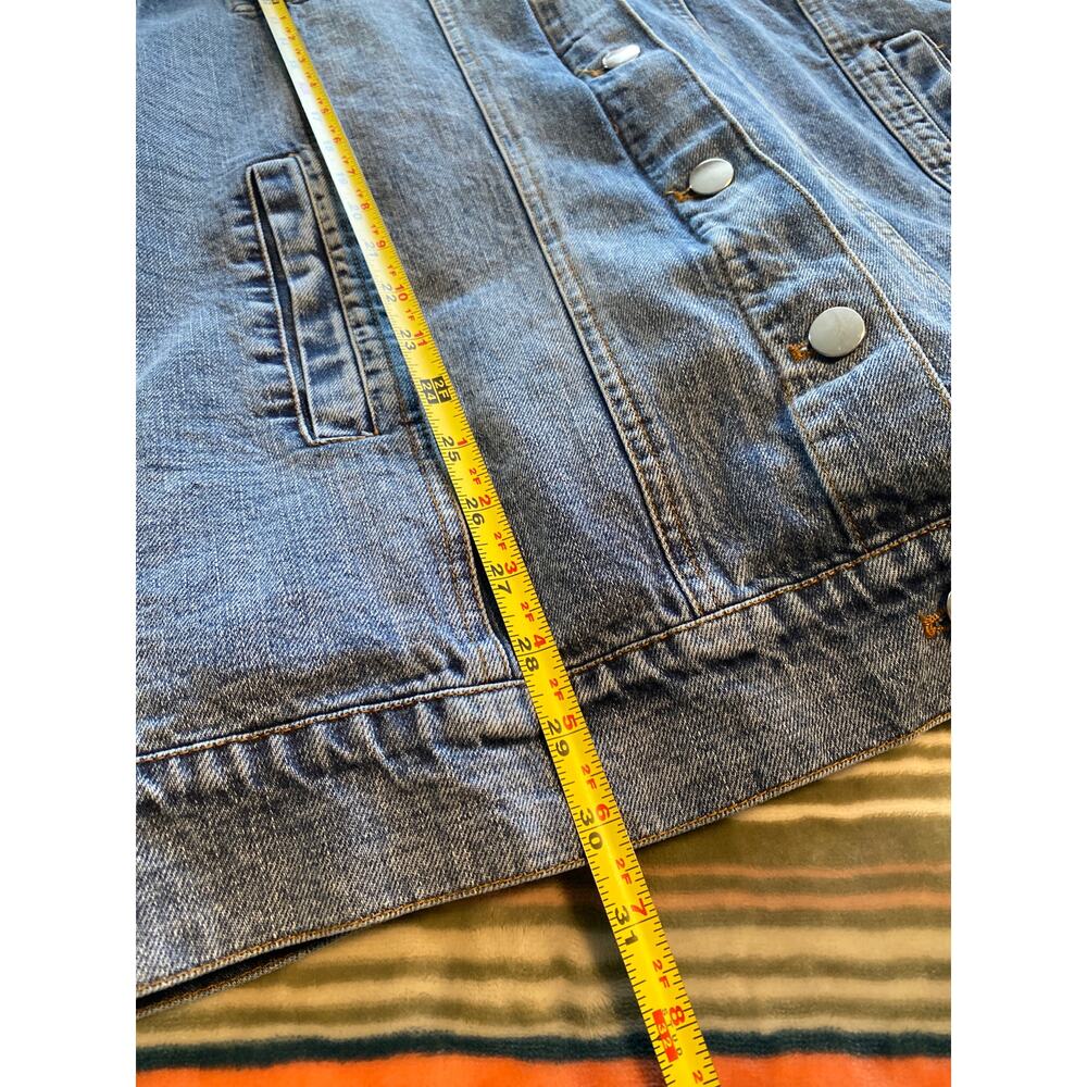 AVEC LES FILLES Women’s M Denim Trucker Jacket w/removable pink faux fur - Picture 11 of 11